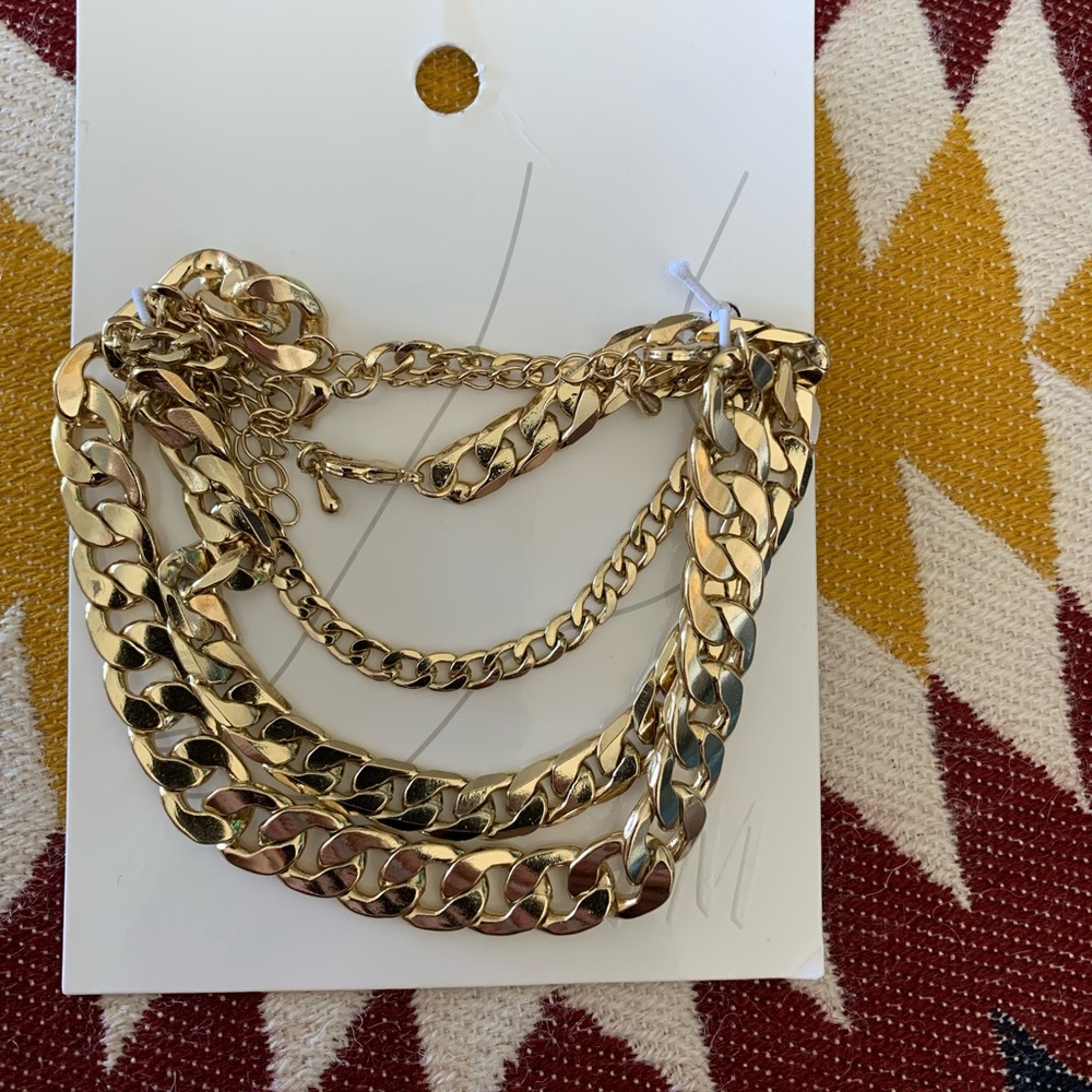 H&M gold anklets set of 3